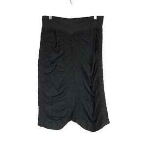 WEARABLES XCVI -WOMEN'S SMALL - GRAY ELASTIC WAIST RUCHED COTTON BLEND SKIRT
